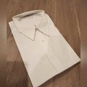 NWT! PIERRE CARDIN MENS SOLID WHITE XL 17.5 34/35 DRESS SHIRT